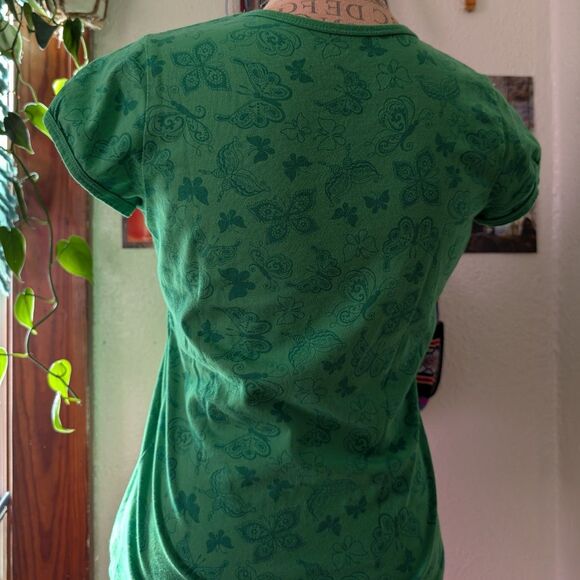 Butterfly Rhinestone Vintage Y2k Green Graphic tee - Picture 5 of 6